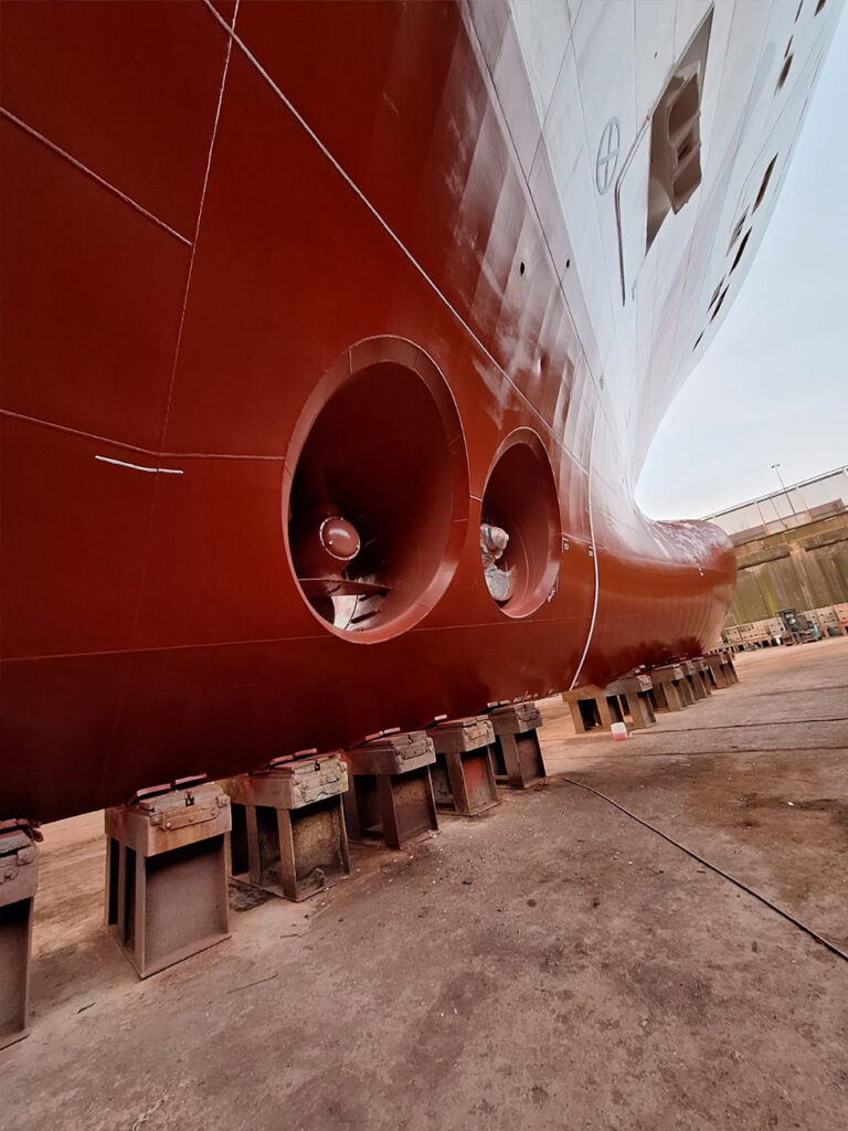 Abrasive Blasting & Marine Coating of Cruise Ship - Dry Dock Operations