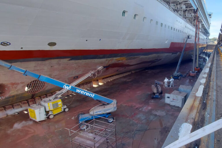 Abrasive Blasting & Marine Coating of Cruise Ship - Dry Dock Operations