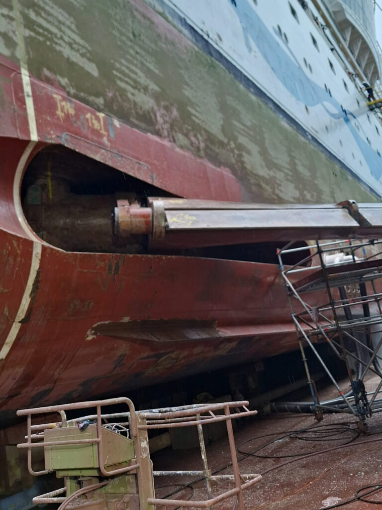 Abrasive Blasting & Marine Coating of Cruise Ship - Dry Dock Operations