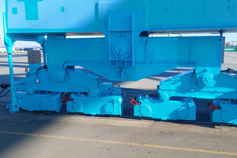 sandblasting and painting heavylift port assembly
